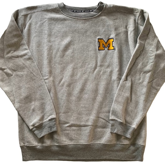 STARTER Tops - Vintage Starter University of Michigan Gray Crewneck Pullover